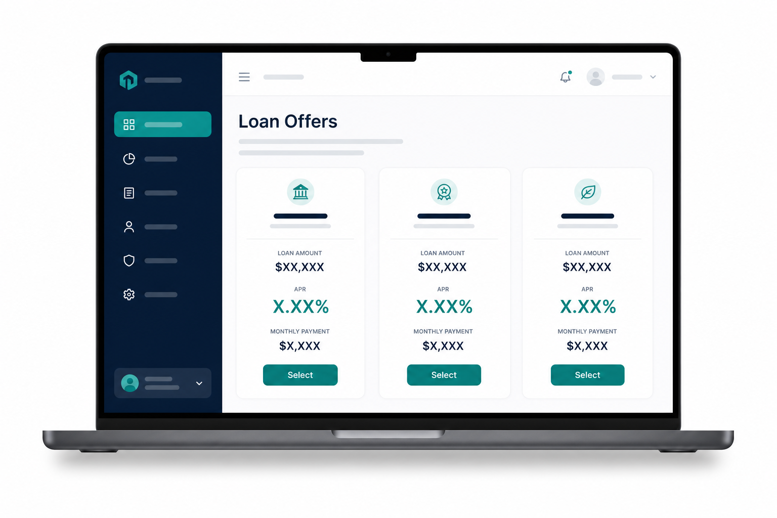 LendWise partner dashboard showing side-by-side loan offer comparison